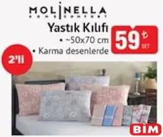 MOLİNELLA YASTIK KILIFI 50X70 CM 2'Lİ MOLİNELLA YASTIK KILIFI 50X70 CM 2'Lİ